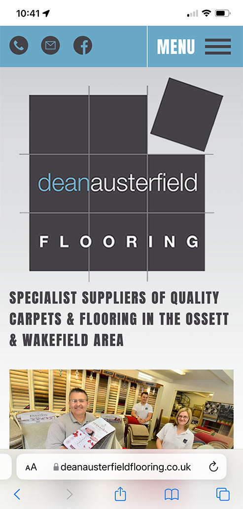 Mobile website: Dean Austerfield Flooring