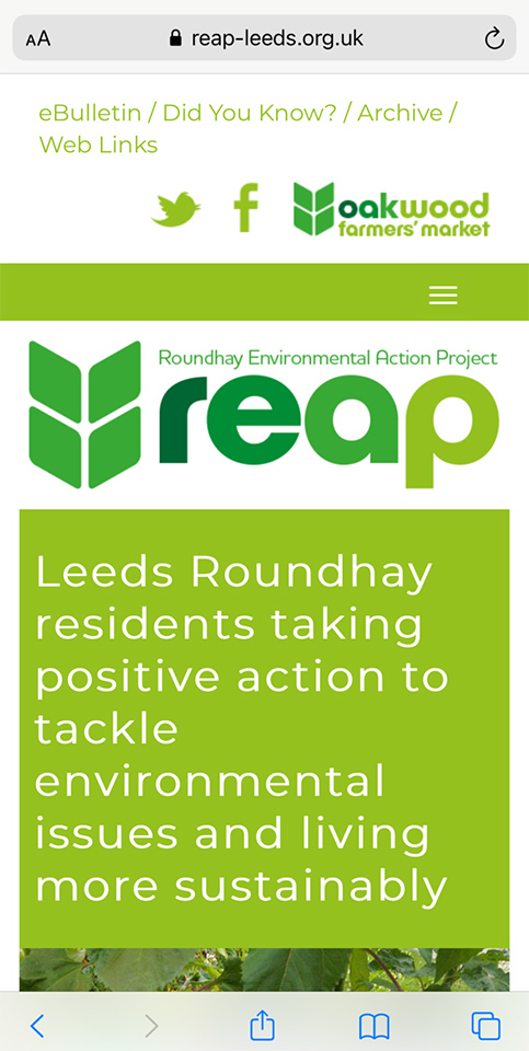 Mobile website: REAP Leeds