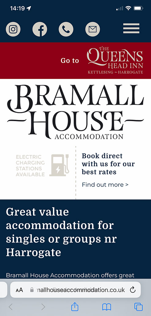 Mobile website: Bramall House Accommodation