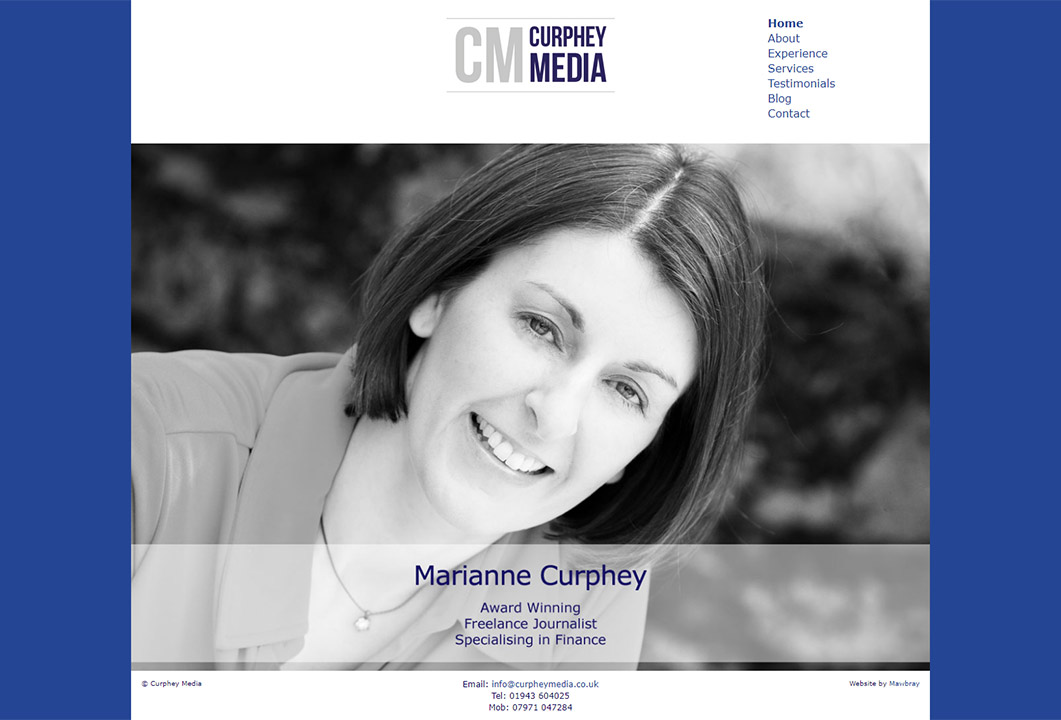 Desktop website: Curphey Media