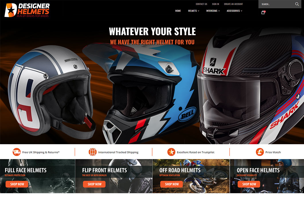 Website: Designer Helmets - Hipperholme, West Yorkshire