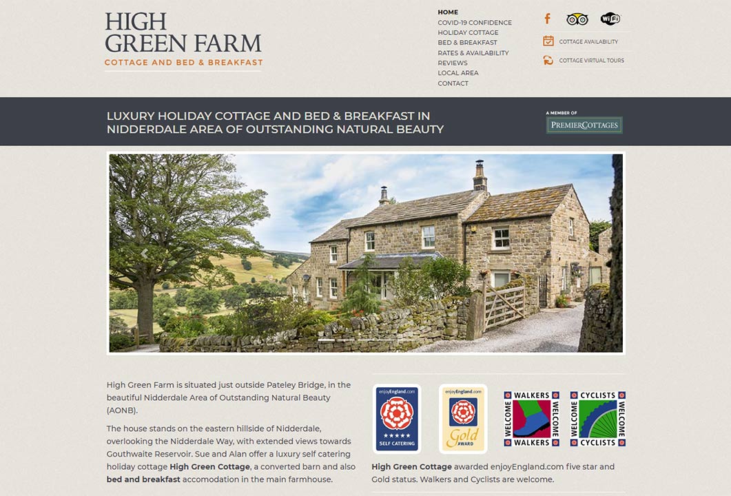 Desktop website: High Green Farm - Pateley Bridge