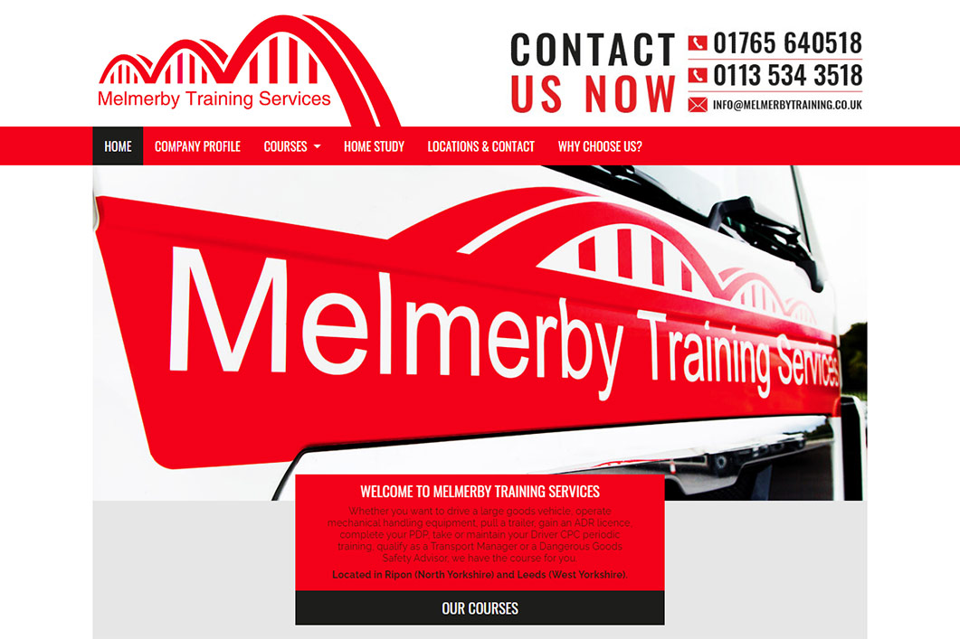 Desktop website: Melmerby Training
